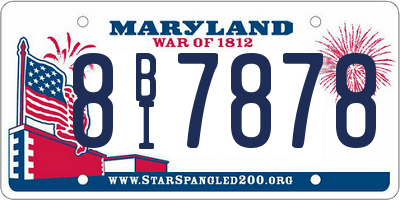 MD license plate 8BI7878