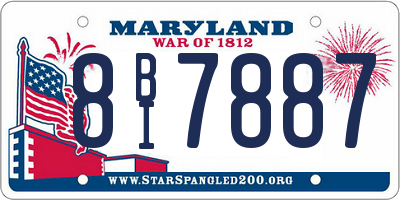 MD license plate 8BI7887