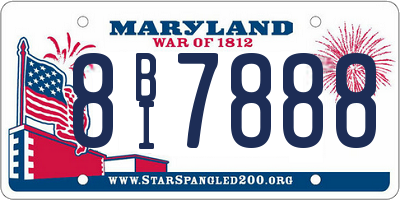 MD license plate 8BI7888