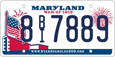 MD license plate 8BI7889