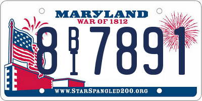 MD license plate 8BI7891