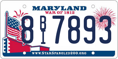 MD license plate 8BI7893