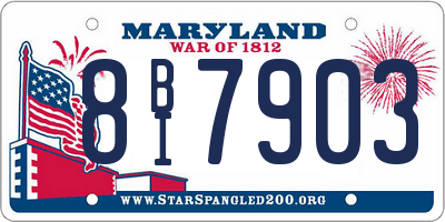 MD license plate 8BI7903