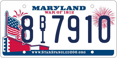 MD license plate 8BI7910