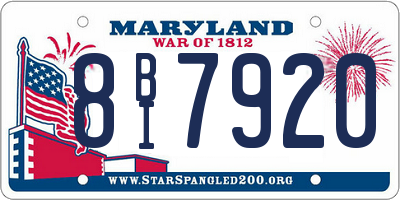 MD license plate 8BI7920