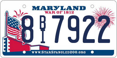 MD license plate 8BI7922