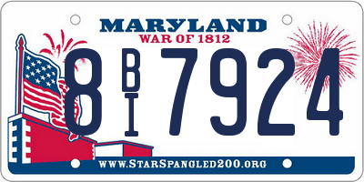 MD license plate 8BI7924