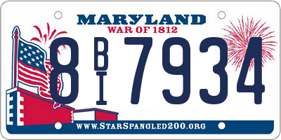 MD license plate 8BI7934