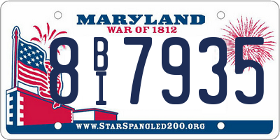 MD license plate 8BI7935