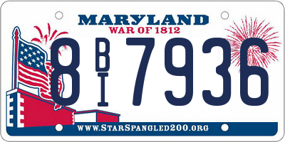 MD license plate 8BI7936