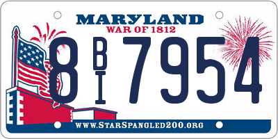 MD license plate 8BI7954
