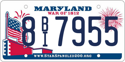MD license plate 8BI7955