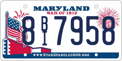 MD license plate 8BI7958