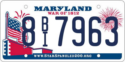 MD license plate 8BI7963