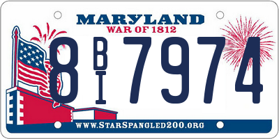 MD license plate 8BI7974