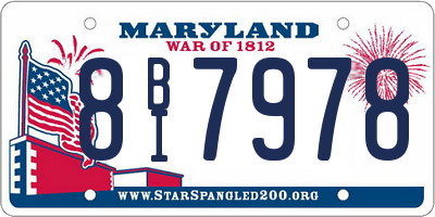 MD license plate 8BI7978