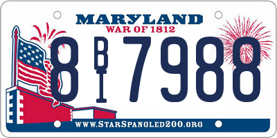 MD license plate 8BI7988