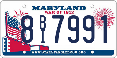 MD license plate 8BI7991