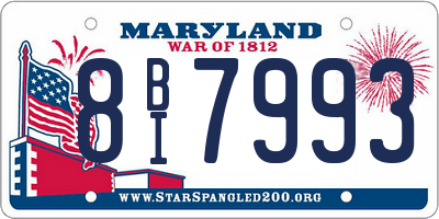 MD license plate 8BI7993