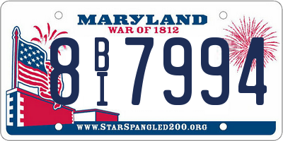 MD license plate 8BI7994
