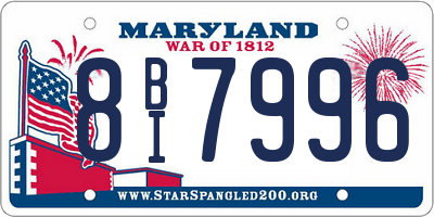 MD license plate 8BI7996