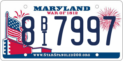 MD license plate 8BI7997