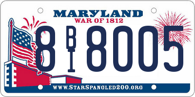 MD license plate 8BI8005