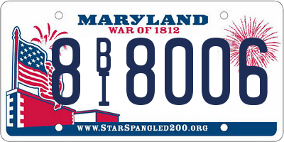 MD license plate 8BI8006