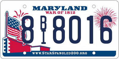 MD license plate 8BI8016