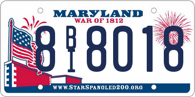 MD license plate 8BI8018