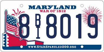 MD license plate 8BI8019