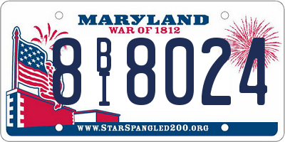 MD license plate 8BI8024