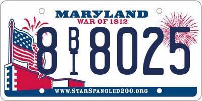 MD license plate 8BI8025