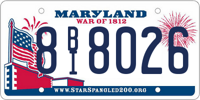 MD license plate 8BI8026