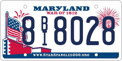 MD license plate 8BI8028