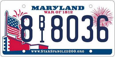 MD license plate 8BI8036