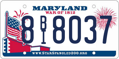 MD license plate 8BI8037