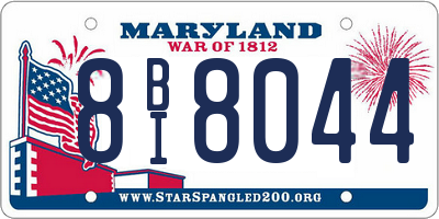 MD license plate 8BI8044