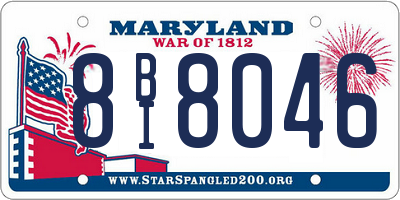 MD license plate 8BI8046