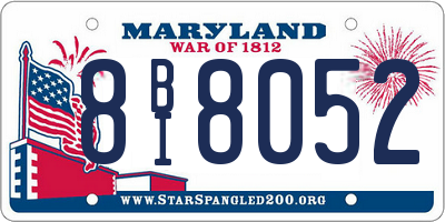 MD license plate 8BI8052