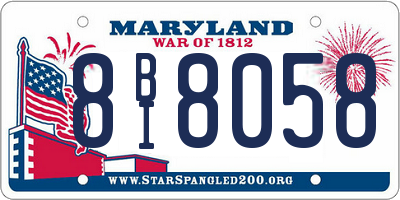 MD license plate 8BI8058