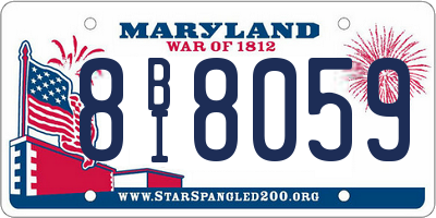 MD license plate 8BI8059