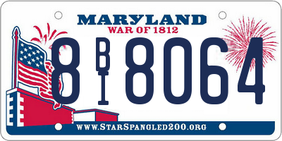 MD license plate 8BI8064