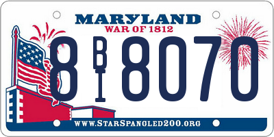 MD license plate 8BI8070