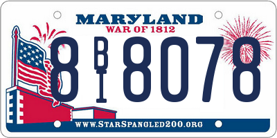 MD license plate 8BI8078