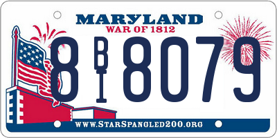 MD license plate 8BI8079