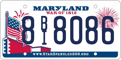 MD license plate 8BI8086