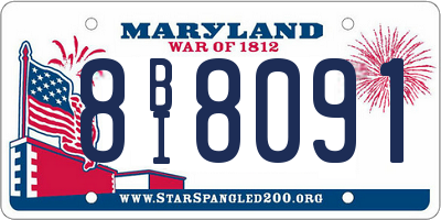 MD license plate 8BI8091
