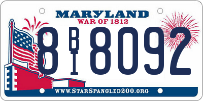 MD license plate 8BI8092