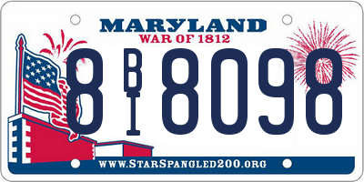 MD license plate 8BI8098